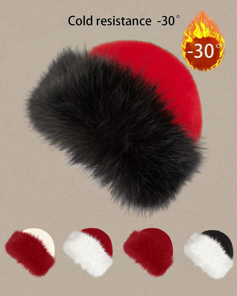 Thickened Faux Fur Plush Head-Wrapping Hat