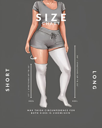 Plus Size Women's Extra Long Thigh High Solid Color Socks