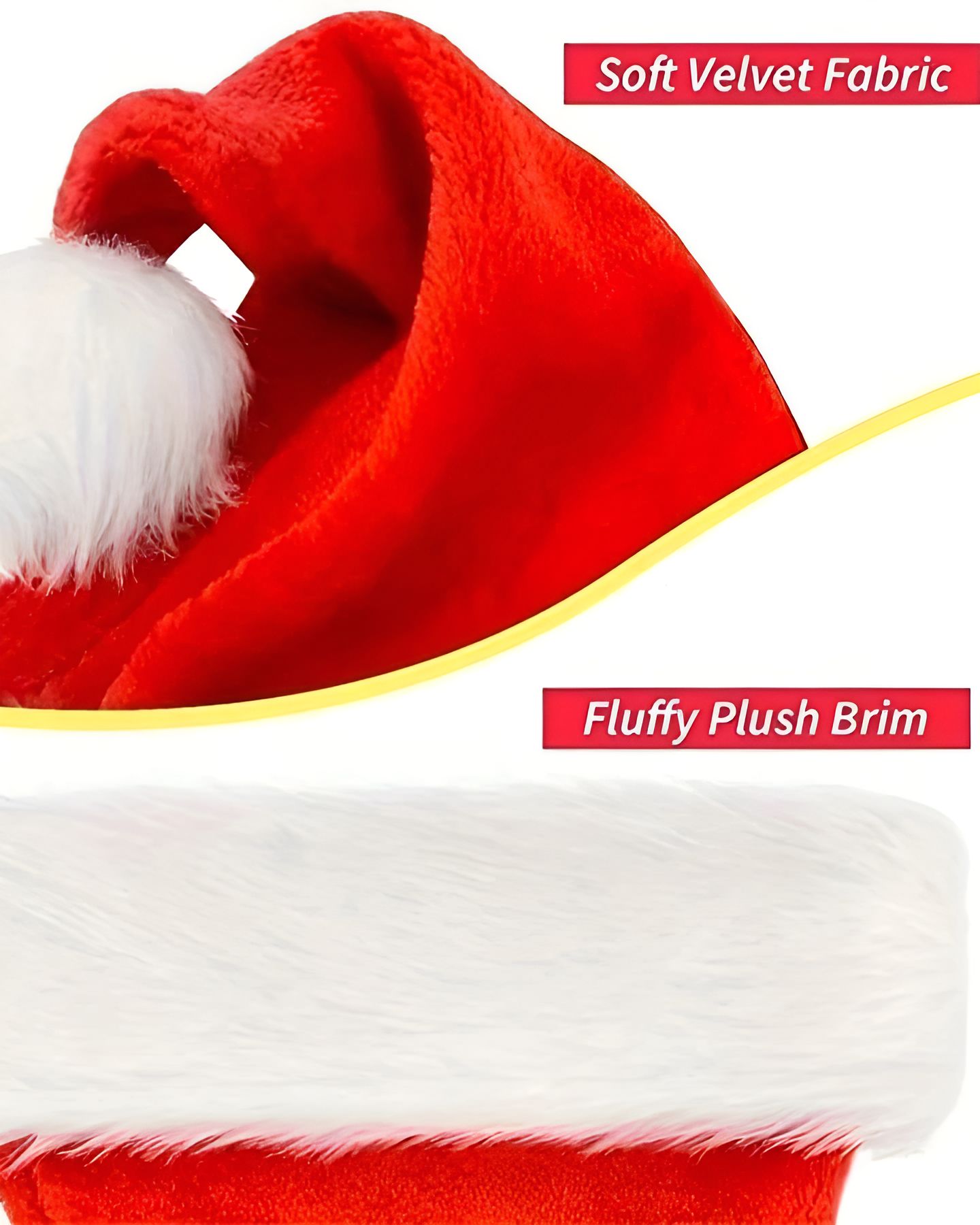 Adult Double Layer Christmas Hat Christmas Party Dress Up Plush Adult Children Christmas Hat