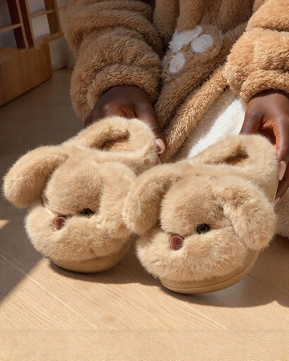 Plush Puppy Non-slip Cotton Slippers