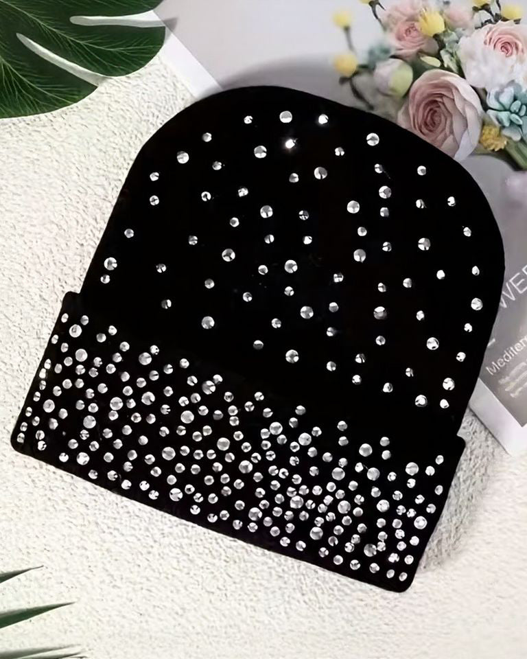 Winter Knitted Hat With Diamond Wool Hat