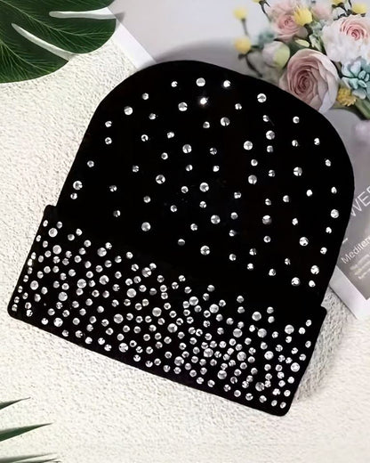 Winter Knitted Hat With Diamond Wool Hat