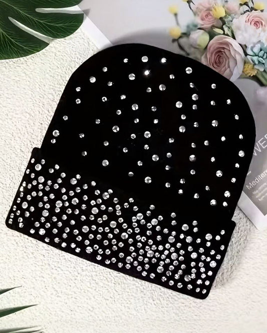 Winter Knitted Hat With Diamond Wool Hat