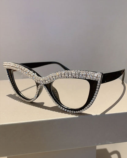 Elegant Cat-Eye Women, Adorned with Rhinestones