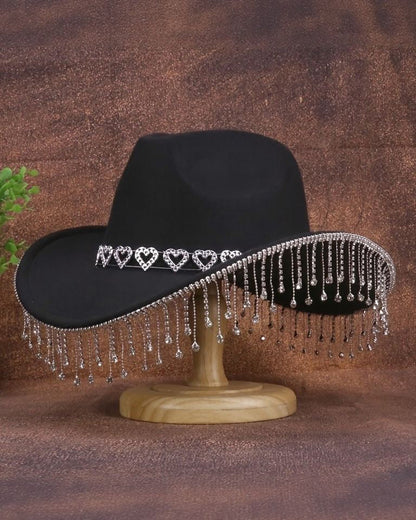 High Quality Sparkling Teardrop Rhinestone Cowboy Hat