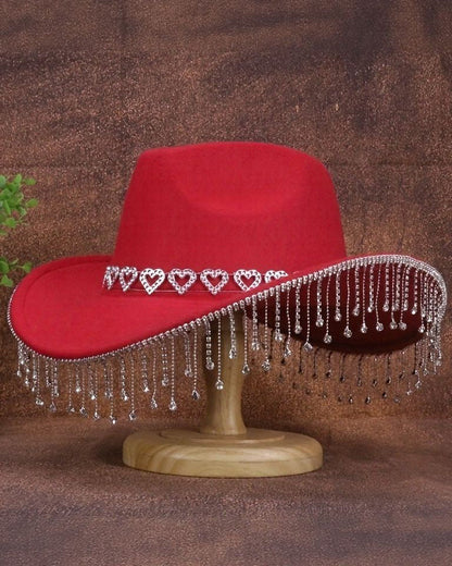 High Quality Sparkling Teardrop Rhinestone Cowboy Hat