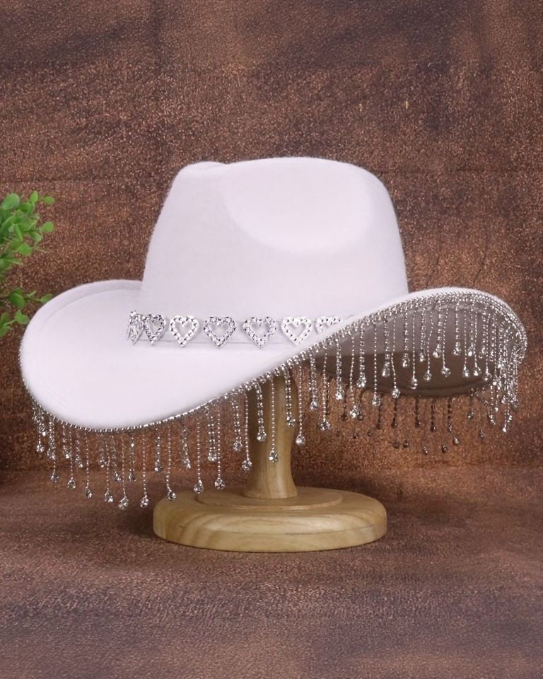 High Quality Sparkling Teardrop Rhinestone Cowboy Hat