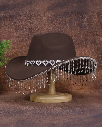 High Quality Sparkling Teardrop Rhinestone Cowboy Hat