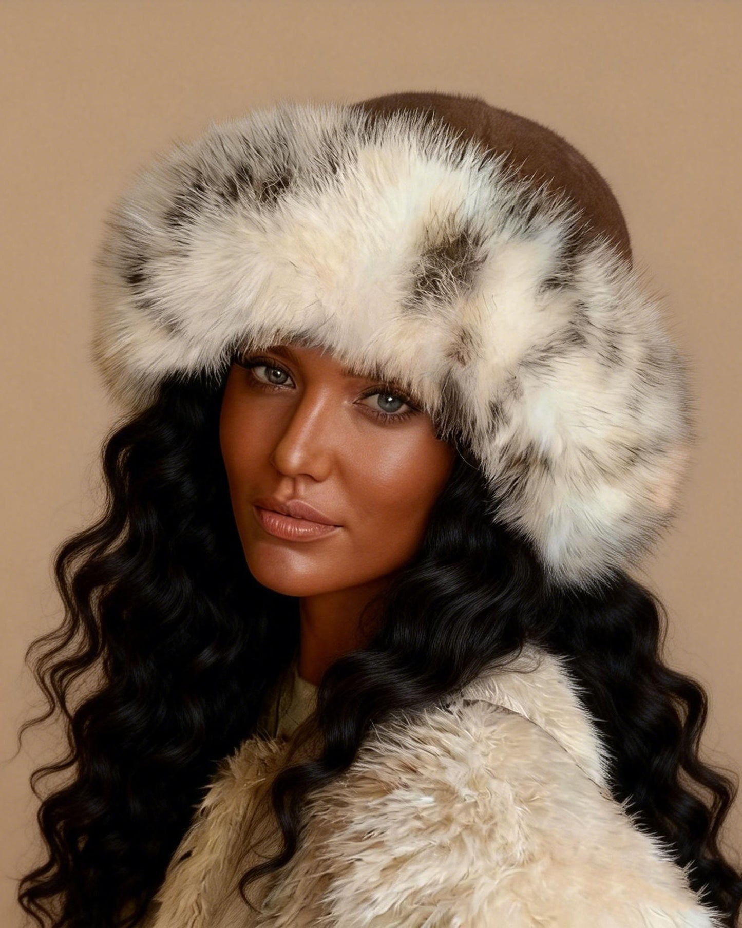 Women'S Fuzzy Leopard Print Beanie - Cozy Winter Skull Cap with Ear Protection