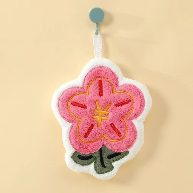 Hanging Thickened Embroidery Rich Flower Cute Flower Towel