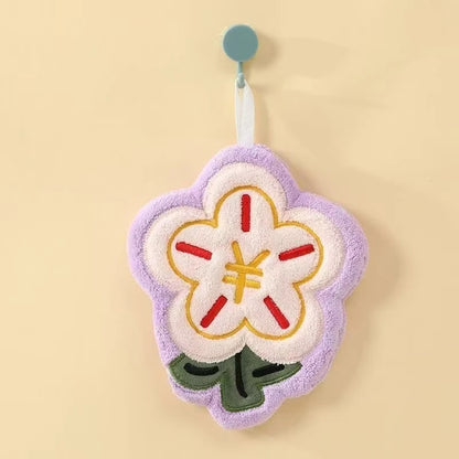 Hanging Thickened Embroidery Rich Flower Cute Flower Towel