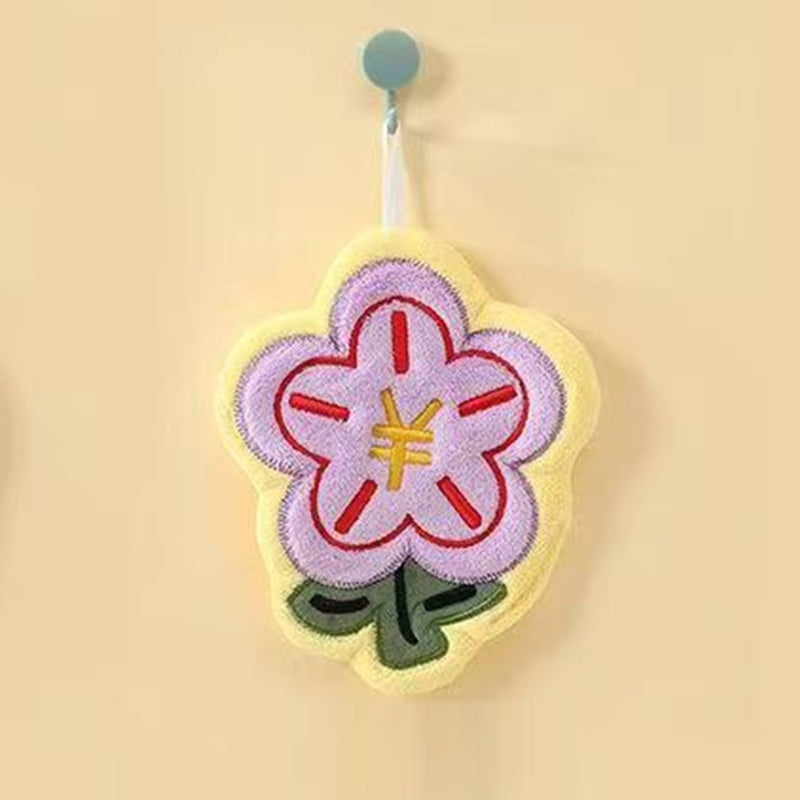 Hanging Thickened Embroidery Rich Flower Cute Flower Towel