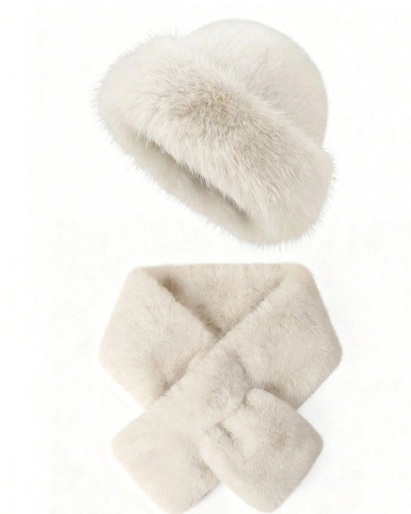 2pcs Outdoor Casual Outfit - Neck Warmer And Mongolian Style Hat