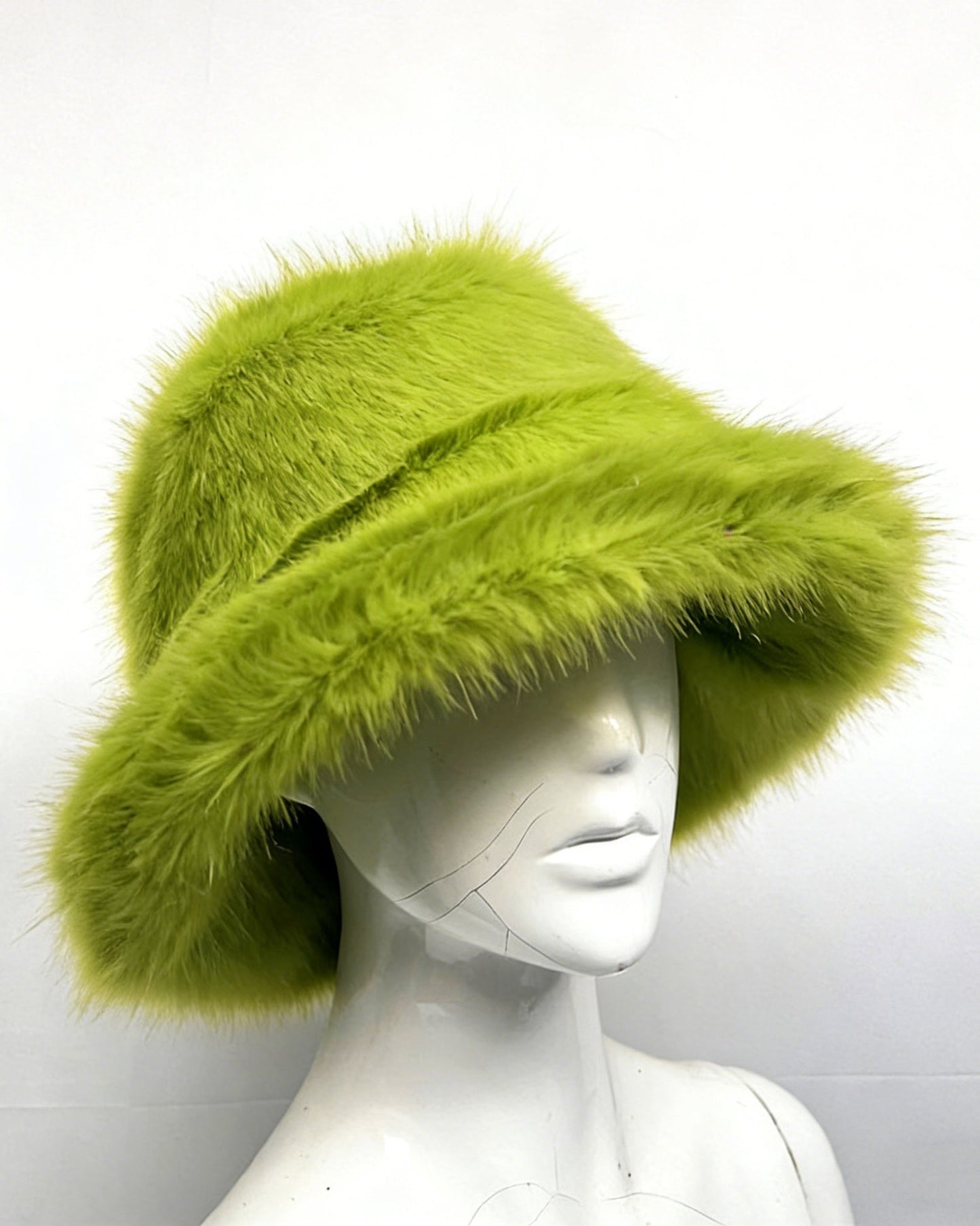 Solid Color Faux Fox Fur Pot Hat Fisherman Hat