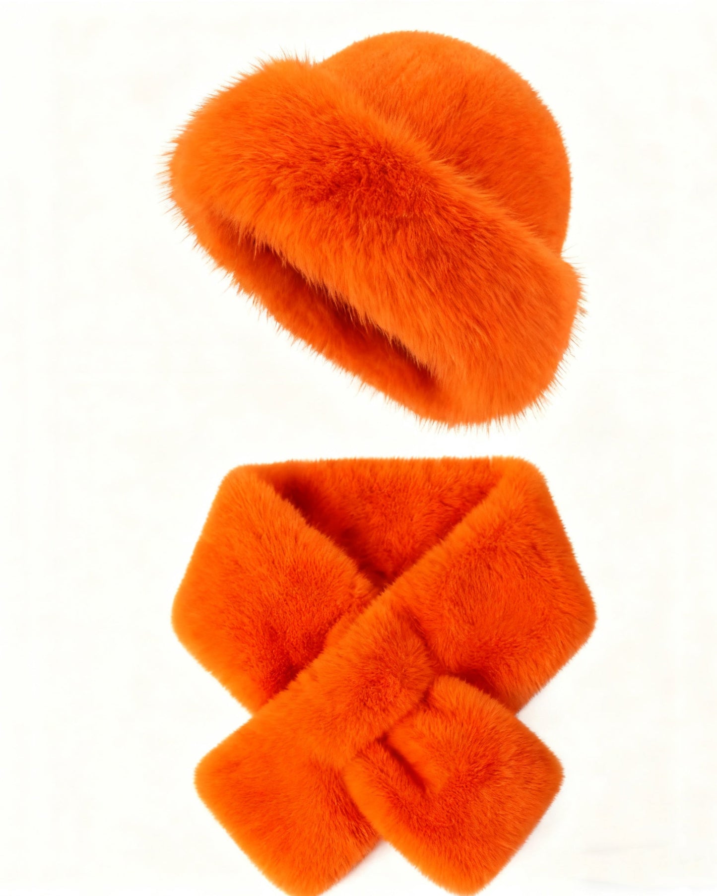 2pcs Outdoor Casual Outfit - Neck Warmer And Mongolian Style Hat