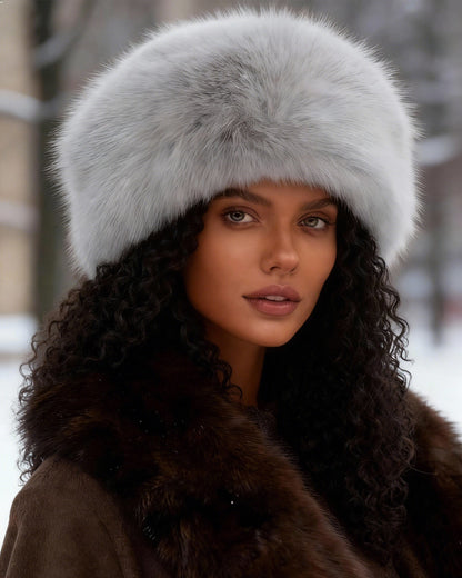 Women's Princess Fluffy Bucket Hat, Thick Warm AutumnWinter Hat With Large Brim