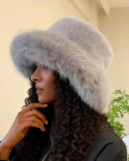 Women's Thick Mixed Textured Casual Warm Bucket Hat