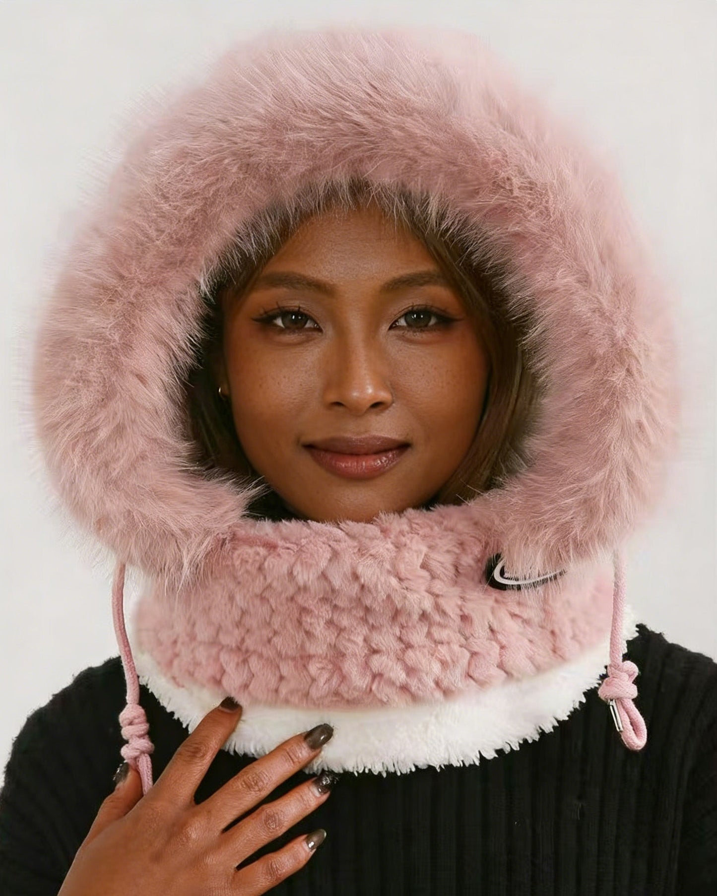 Women's Winter Beret Hat & Polar Neck Warmer Scarf Set