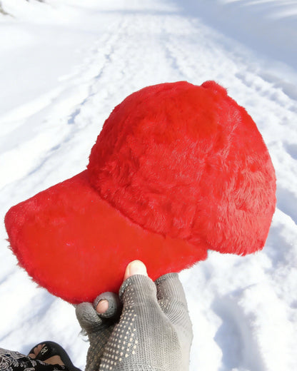Rabbit Fur Thermal Earflap Baseball Cap