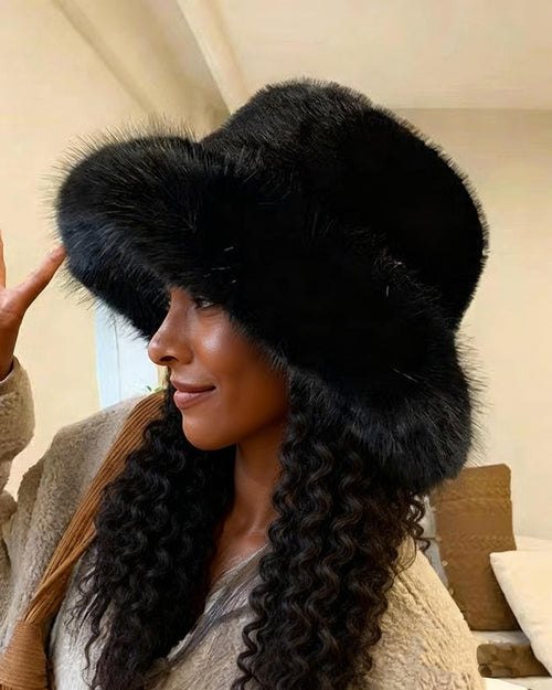 Women's Thick Mixed Textured Casual Warm Bucket Hat