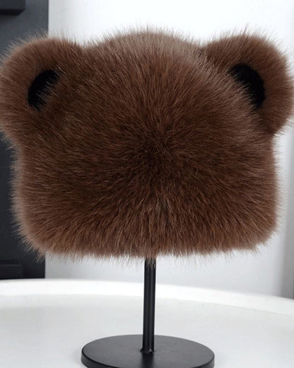 Bear-Ear Plush Warm Winter Beanie Hat