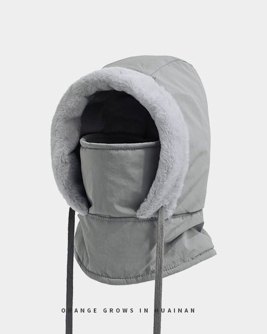 Windproof & Waterproof Thickened Pull-On Hat with Integrated Neck Gaiter