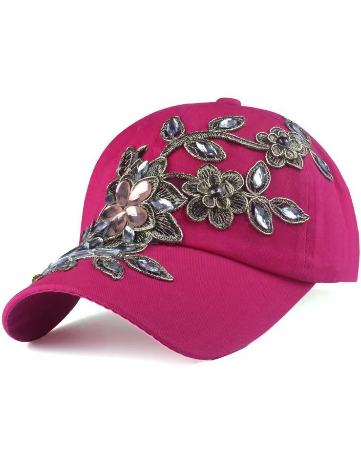 Fashionable Rhinestone-Studded Baseball Cap with Intricate Golden