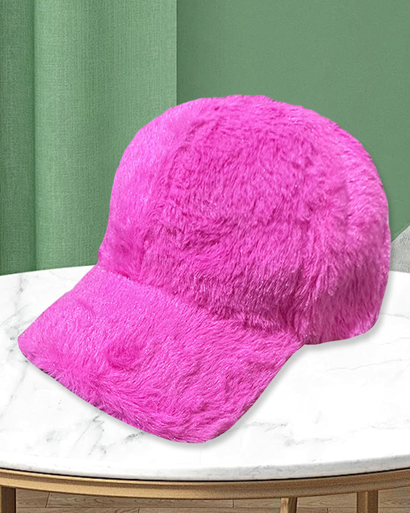 Rabbit Fur Thermal Earflap Baseball Cap