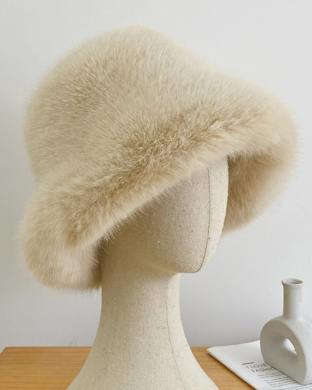 Women's Imitation Fox Fur Fisherman Hat Cold-proof Warm Ear Protection Mongolian Hat