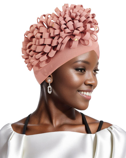 African-Style Side-Mounted Oversized Flower Turban Hat For Women