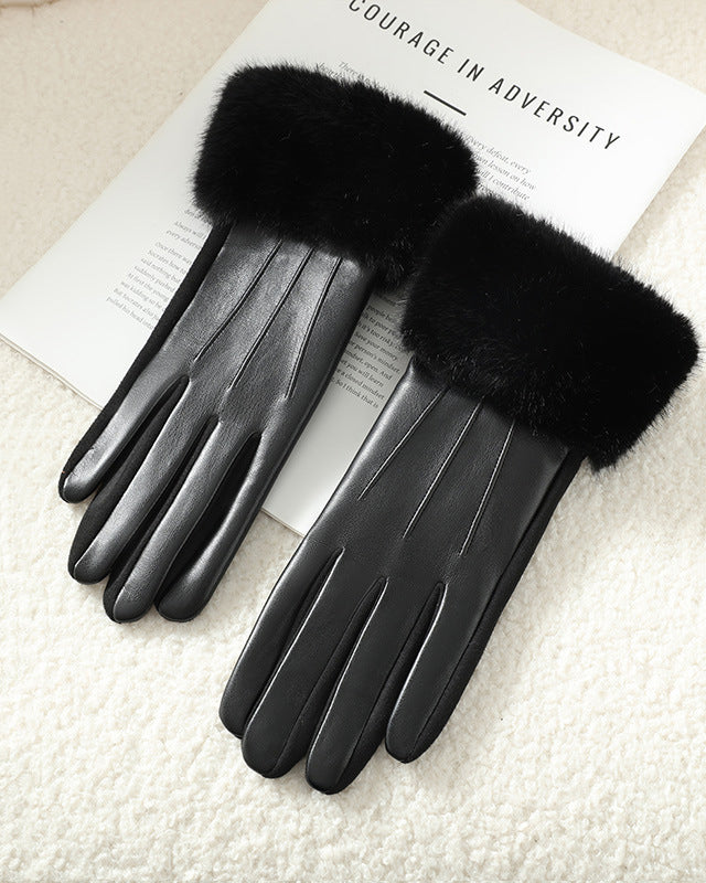 Faux Leather Plush Fleece-Lined Soft & Warm Gloves