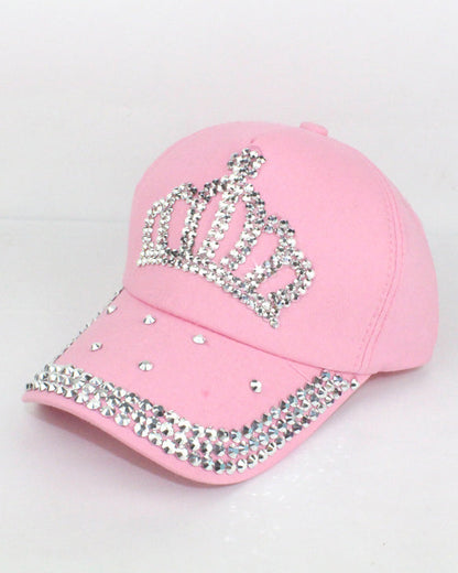 Crown-encrusted Crystal Baseball Cap