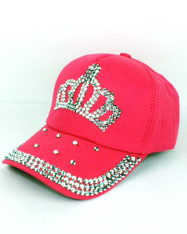 Crown-encrusted Crystal Baseball Cap