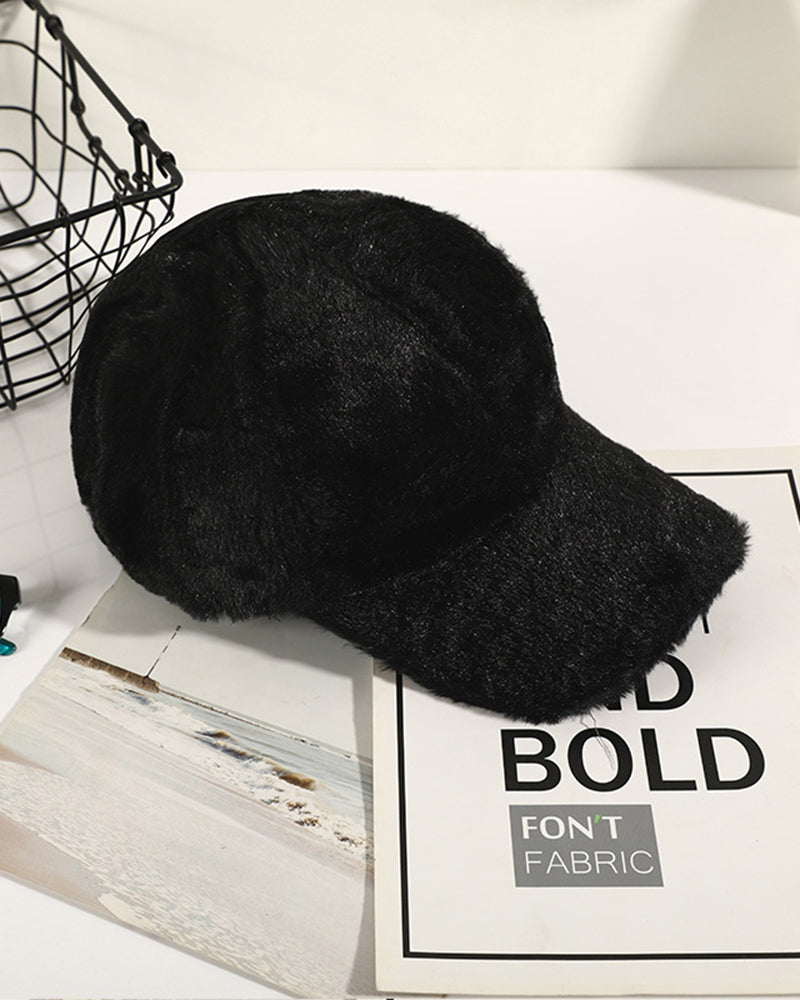 Rabbit Fur Thermal Earflap Baseball Cap