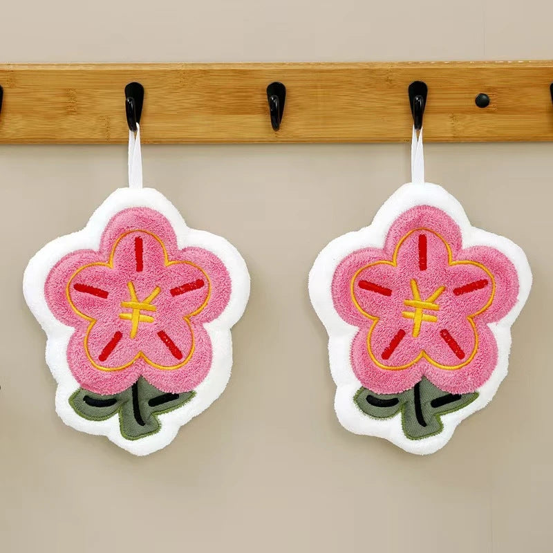 Hanging Thickened Embroidery Rich Flower Cute Flower Towel