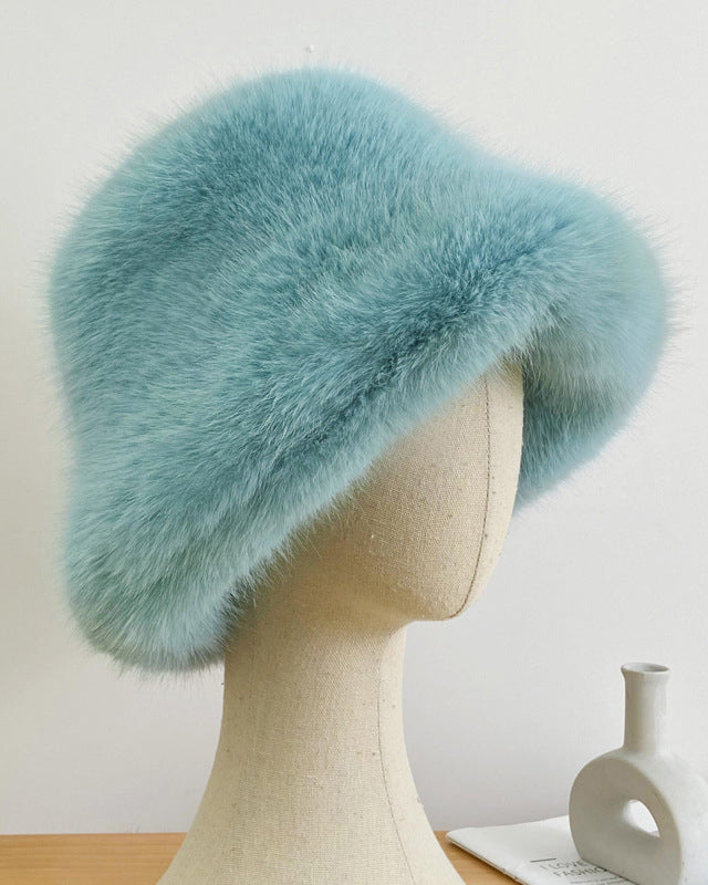 Women's Imitation Fox Fur Fisherman Hat Cold-proof Warm Ear Protection Mongolian Hat