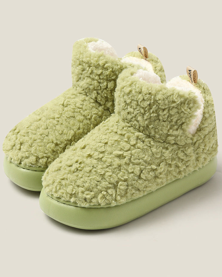 Autumn & Winter Outdoor Non-Slip Thick-Soled Thermal Heel-Covering Cotton-Padded Shoes