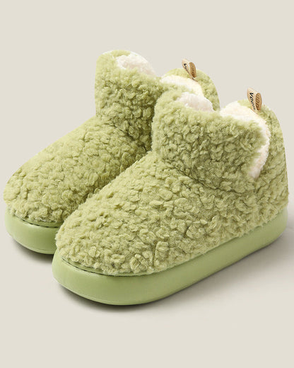 Autumn & Winter Outdoor Non-Slip Thick-Soled Thermal Heel-Covering Cotton-Padded Shoes