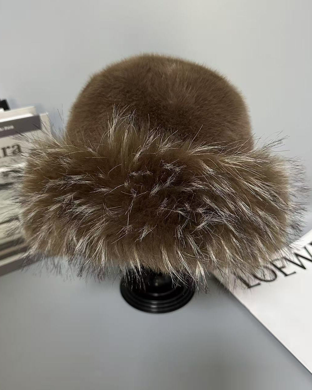 Fur Bucket Hat Warm Headwear，Cute & Versatile, Thicker Design