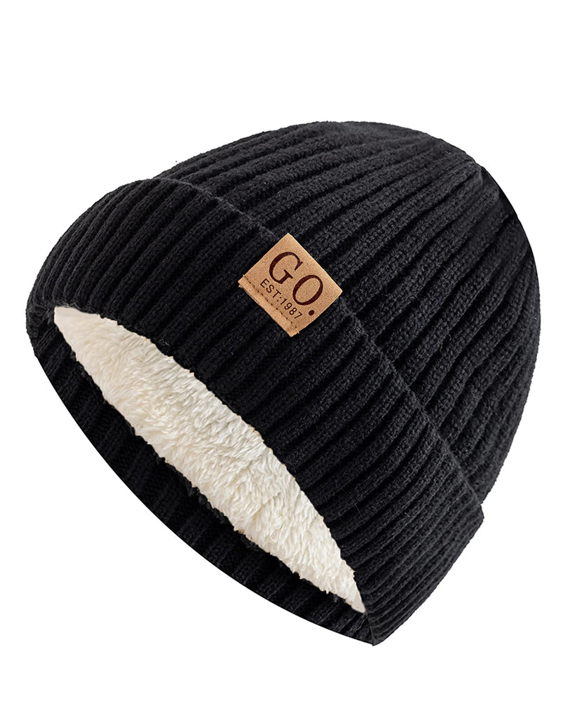 Cozy Fleece-Lined Warm Knit Slouchy Beanie