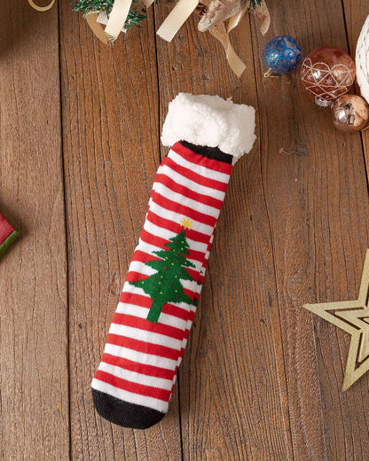 Fleece-lined and Thickened Christmas Lamb Wool Fun Socks