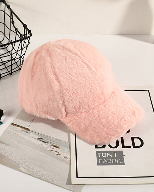Rabbit Fur Thermal Earflap Baseball Cap