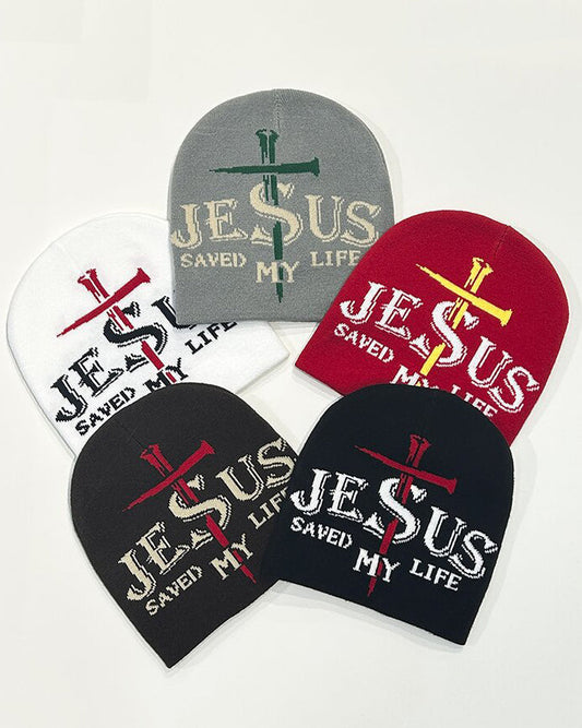 Jesus Saved My Life Fashion Pullover Knitted Hat