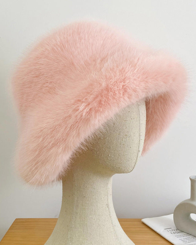 Women's Imitation Fox Fur Fisherman Hat Cold-proof Warm Ear Protection Mongolian Hat