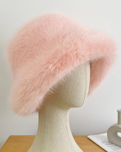 Women's Imitation Fox Fur Fisherman Hat Cold-proof Warm Ear Protection Mongolian Hat