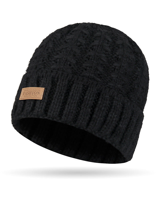 Winter Women's Korean-style Atmosphere Warm Scarf Solid Color Wool Hat Internet Popular Two-piece Set Neck Knitted Hat