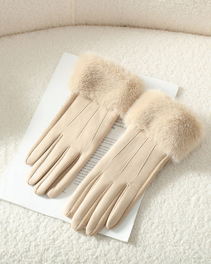 Faux Leather Plush Fleece-Lined Soft & Warm Gloves