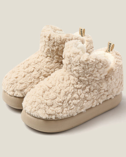 Autumn & Winter Outdoor Non-Slip Thick-Soled Thermal Heel-Covering Cotton-Padded Shoes