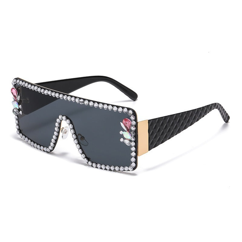 UV-Protective Oversized Diamond-Accented Sunglasses