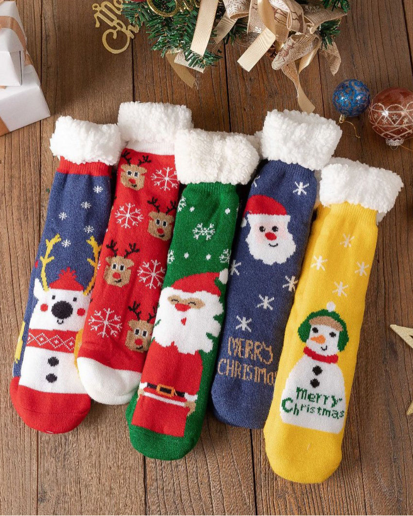 Fleece-lined and Thickened Christmas Lamb Wool Fun Socks